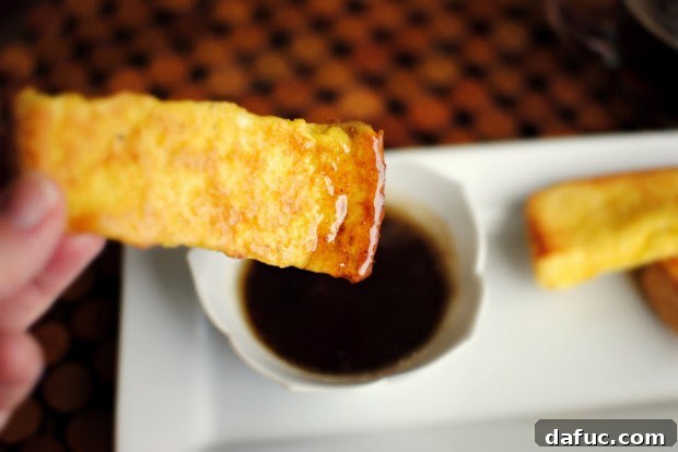 Eggnog French Toast Sticks and Brown Butter Maple Syrup l SimplyScratch.com