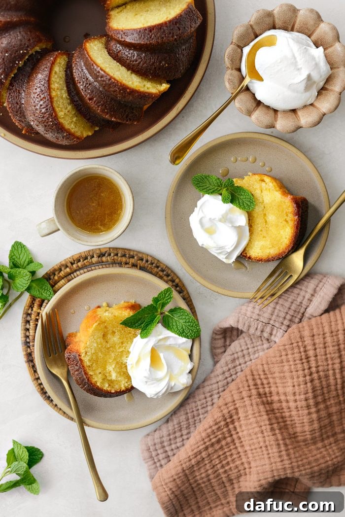 Golden Butter Drenched Cake 19 Sliced Kentucky Butter Cake with whipped cream