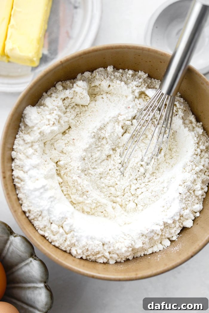 Golden Butter Drenched Cake 6 Whisking dry ingredients for Kentucky Butter Cake batter
