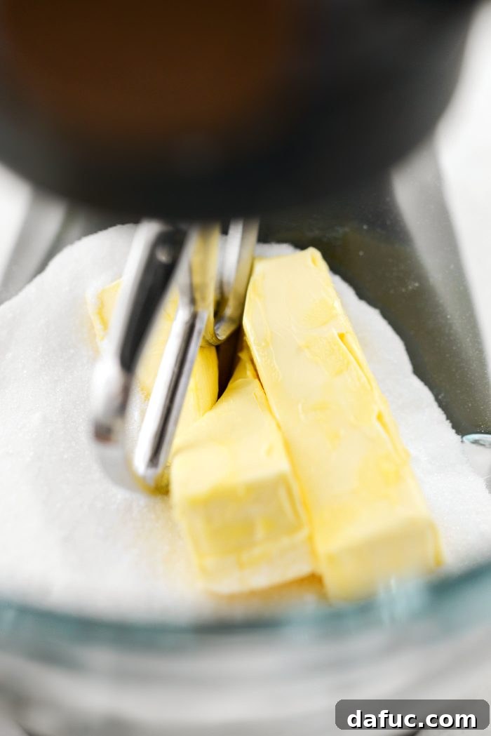 Golden Butter Drenched Cake 7 Butter and sugar in a stand mixer bowl