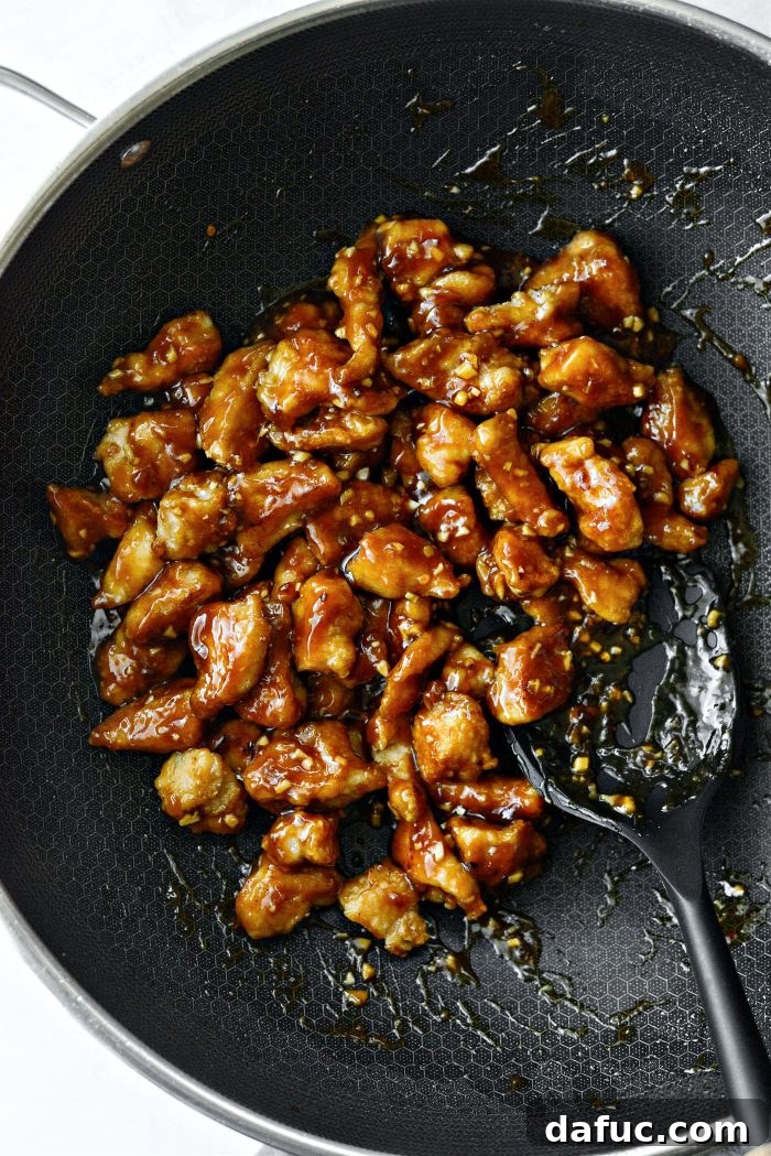 Sticky Sweet Bourbon Chicken 17 Heating Bourbon Chicken through before serving