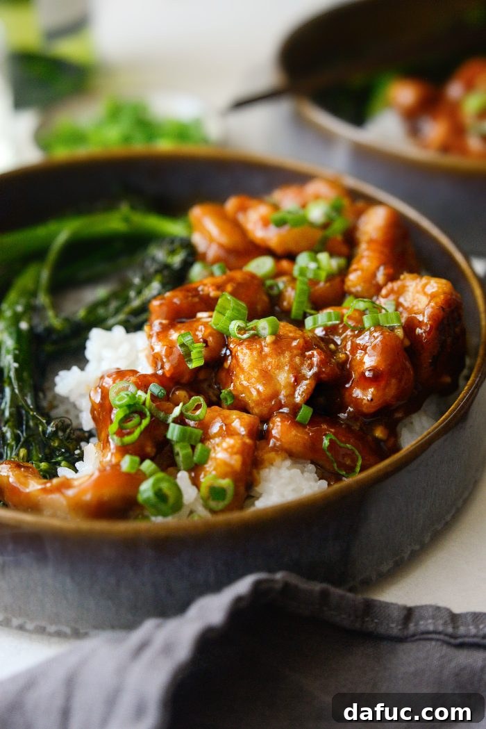 Sticky Sweet Bourbon Chicken 20 Close-up of Bourbon Chicken, showcasing its vibrant flavors