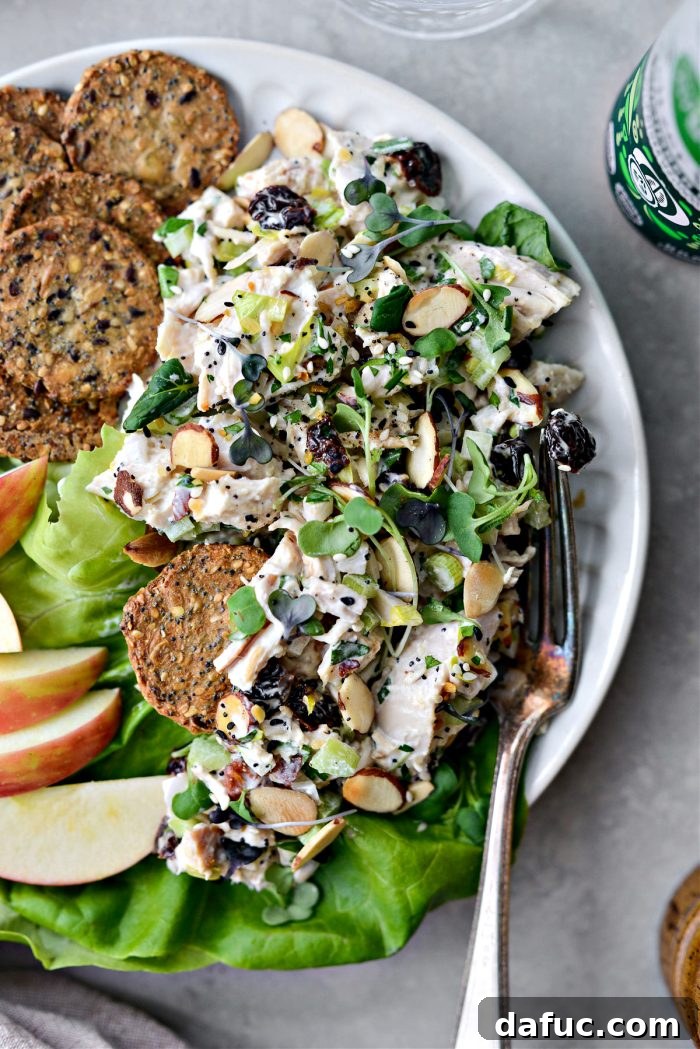 Cherry Toasted Almond Chicken Salad - A perfect blend of sweet and savory for a healthy lunch.