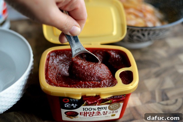 Measuring Gochujang paste