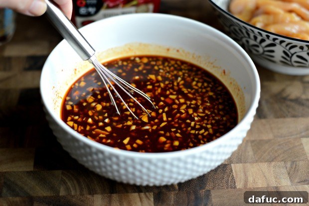 Whisking stir-fry sauce ingredients