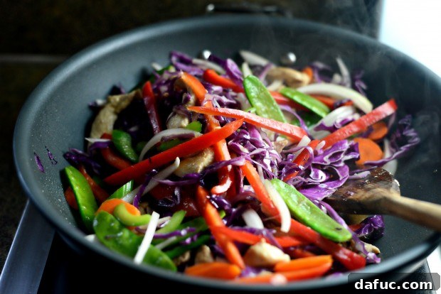 Stir-frying vegetables until glossy
