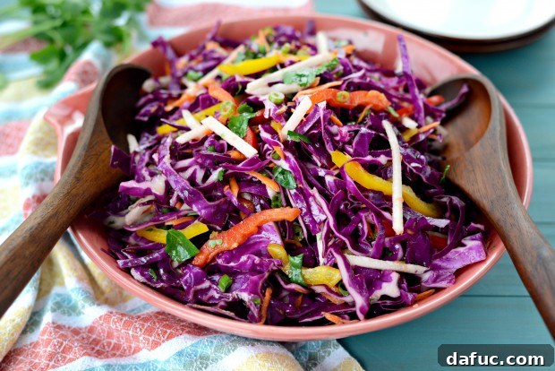 Zesty Cumin Lime Mexican Slaw 17 Plated Mexican Slaw with Cumin Lime Dressing, ready to eat