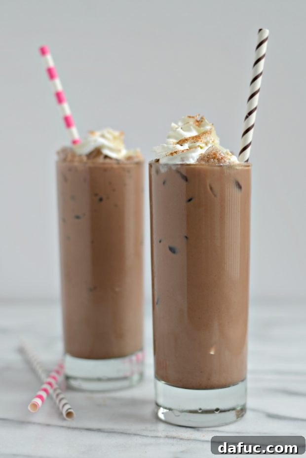 Cool Cocoa Bliss 16 Iced Hot Chocolate with whipped cream and spices