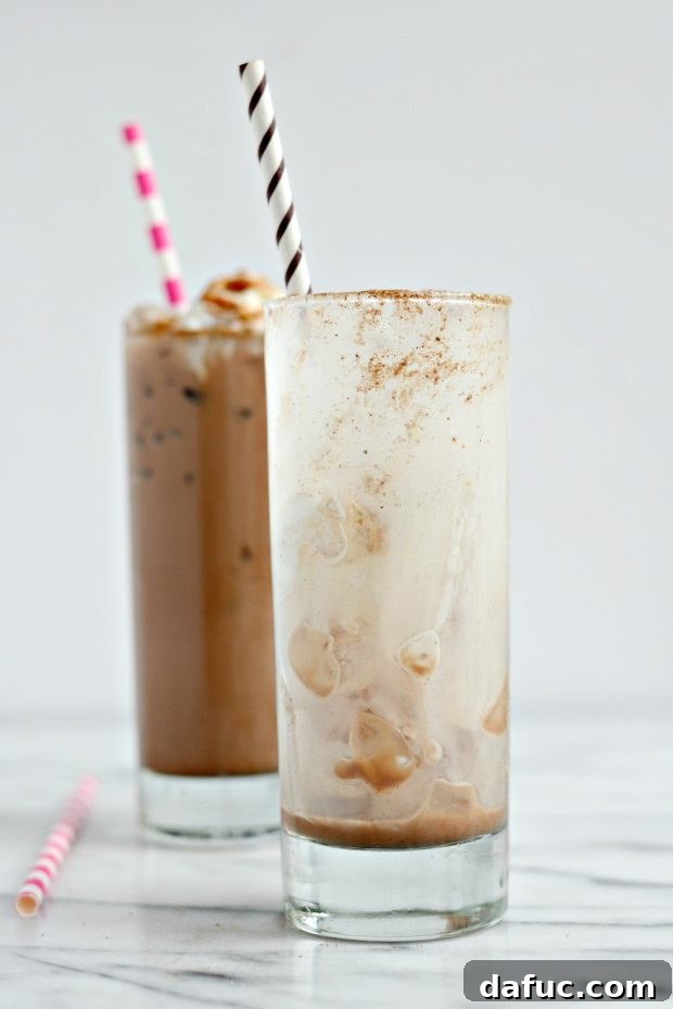 Cool Cocoa Bliss 18 Empty glass of Iced Hot Chocolate, showing it was quickly enjoyed