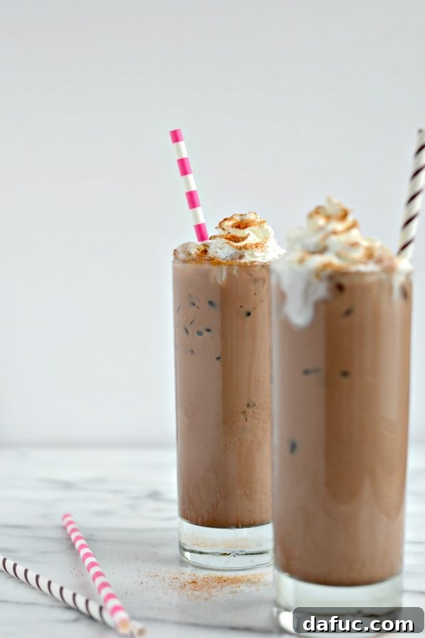 Cool Cocoa Bliss 21 Beautifully garnished Iced Hot Chocolate drink