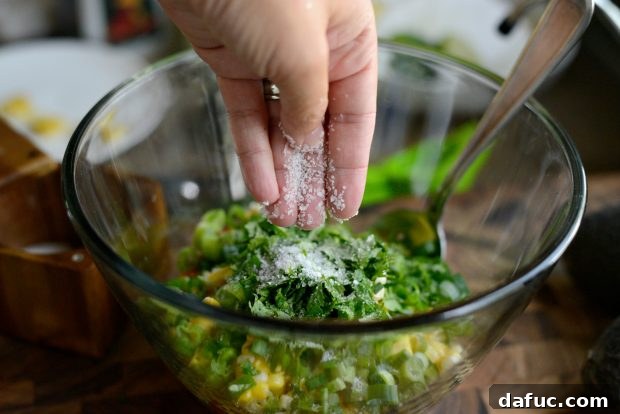 Kosher salt for seasoning the salsa