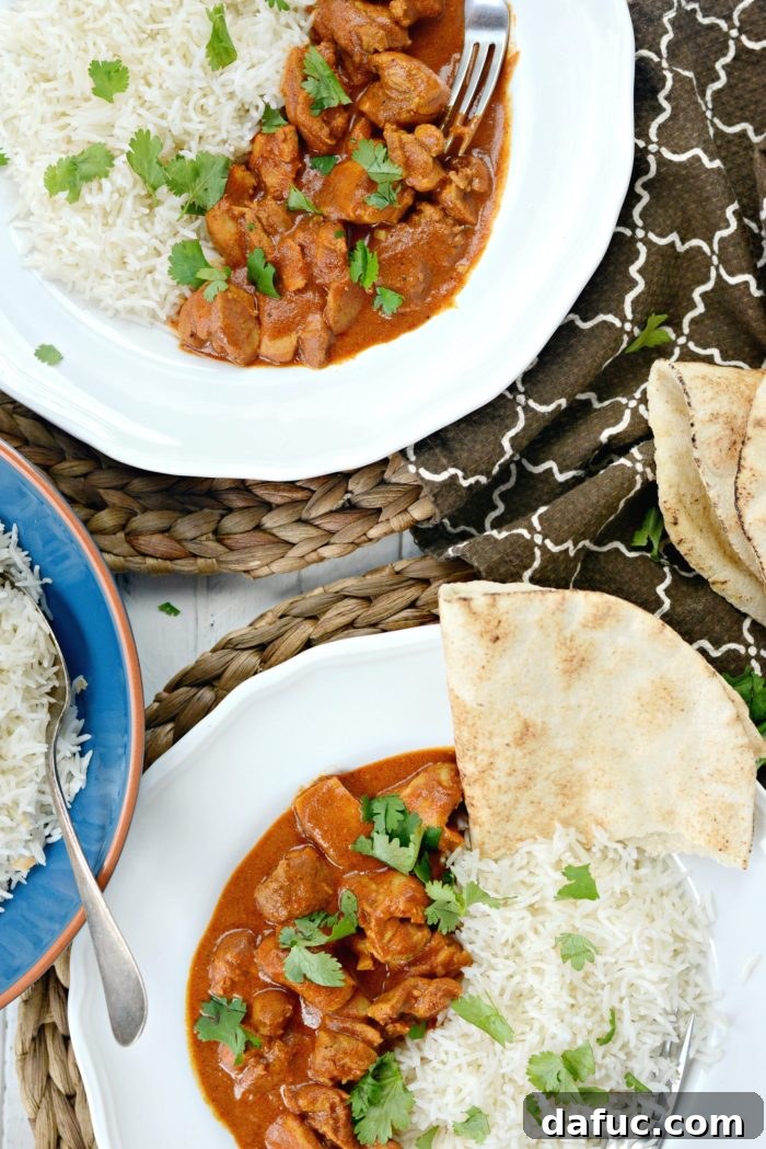 The Ultimate Chicken Tikka Masala 2 Delicious Homemade Chicken Tikka Masala with Rice and Naan