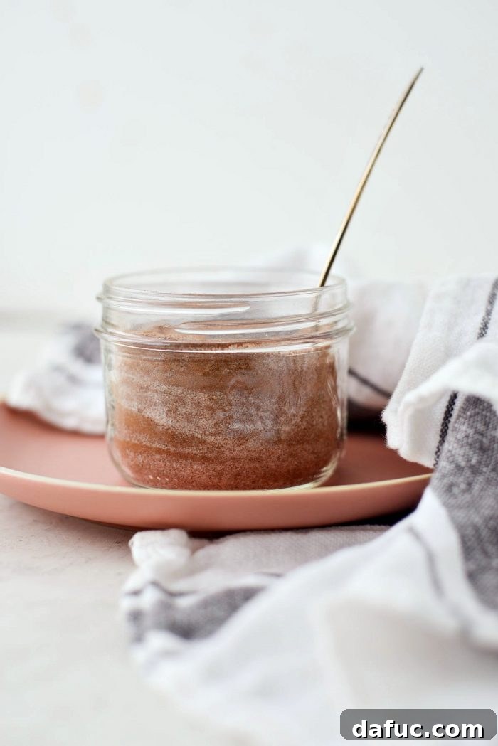 Final product: Homemade Cinnamon Sugar with labels, best easy recipe by Simply Scratch. Ready to use for various dishes.