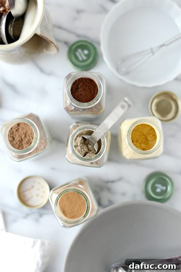 Homemade Aromatic Chai Spice Blend 4 Homemade Chai Spice (Chai Masala) ingredients laid out