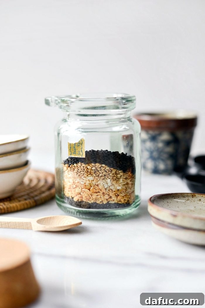 Kitchen's Secret Weapon 5 A small glass jar filled with the freshly mixed Homemade Everything Bagel Seasoning