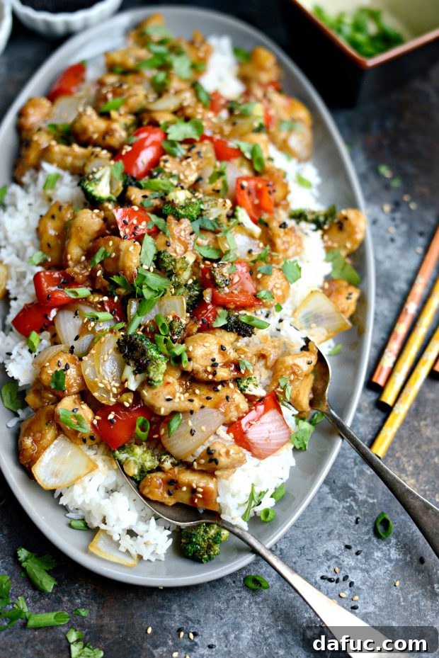 Zesty Ginger Sesame Chicken Stir-Fry 13 Delicious and healthy ginger sesame chicken stir-fry served
