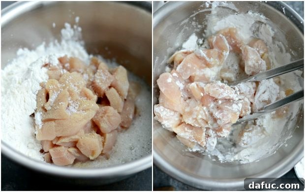 Zesty Ginger Sesame Chicken Stir-Fry 5 Chicken coated in egg whites and cornstarch