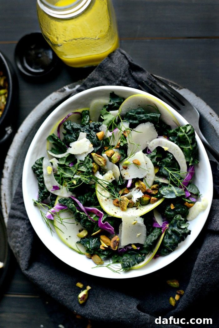 Vibrant Kale, Fennel and Apple Salad, a delicious and healthy meal idea.