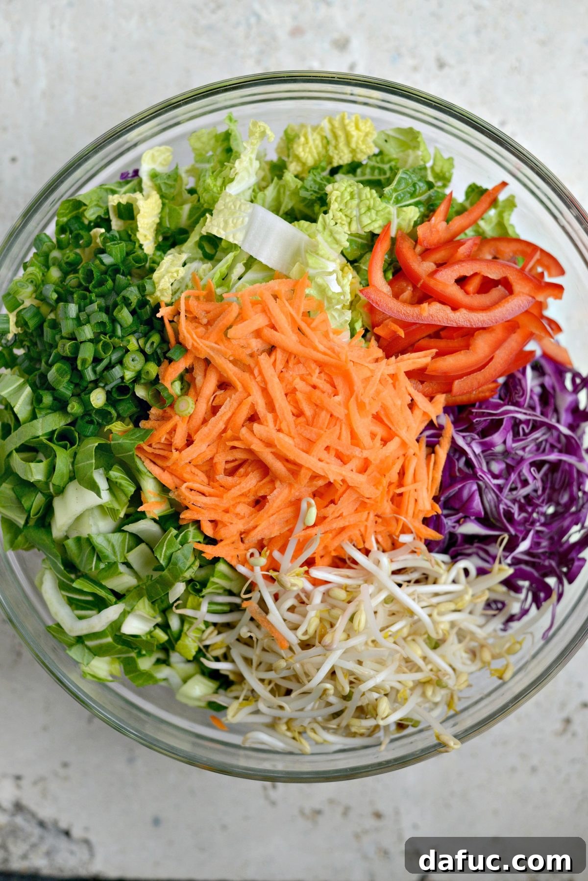 Vibrant Asian Harvest Salad 5 All the colorful vegetables in a large bowl