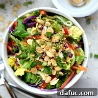 Crunchy Asian Veggie Salad with Honey Ginger Peanut Dressing