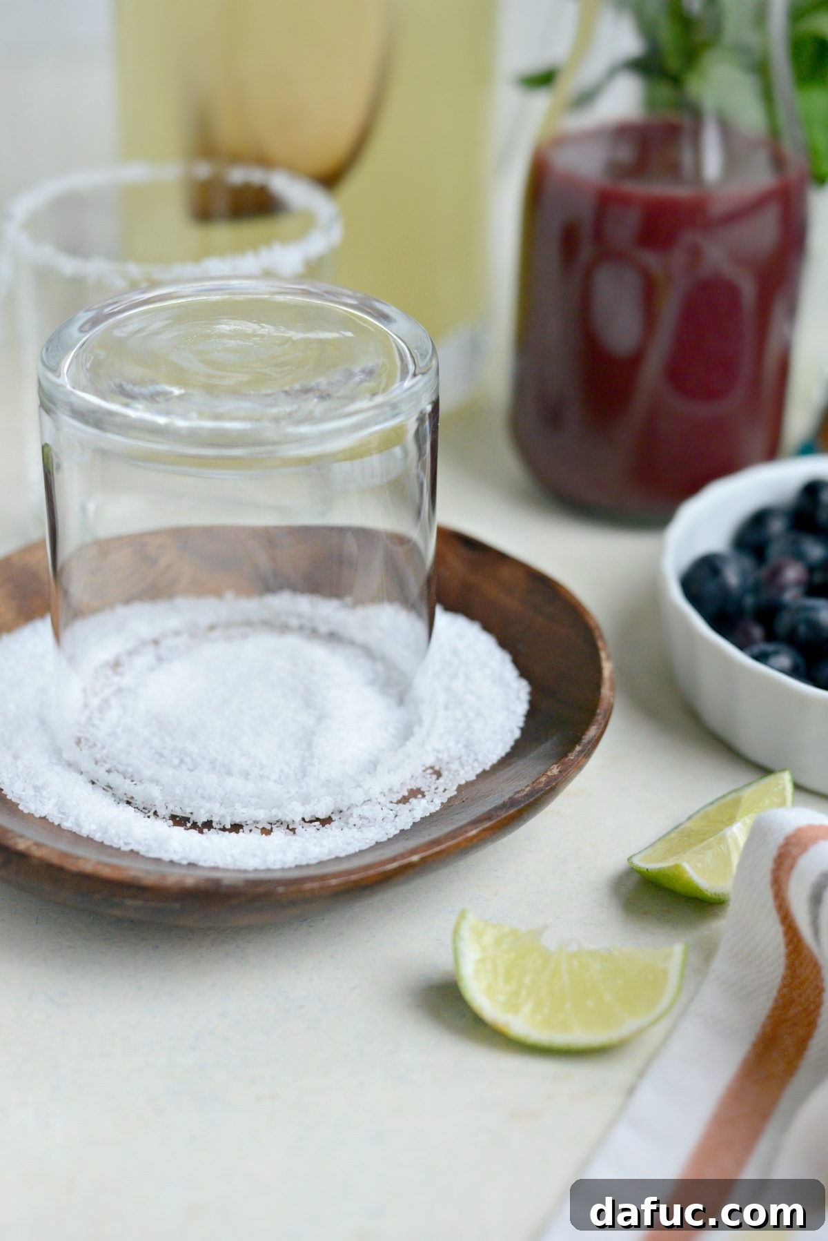 Blueberry Bliss Margaritas 13 dip in salt.
