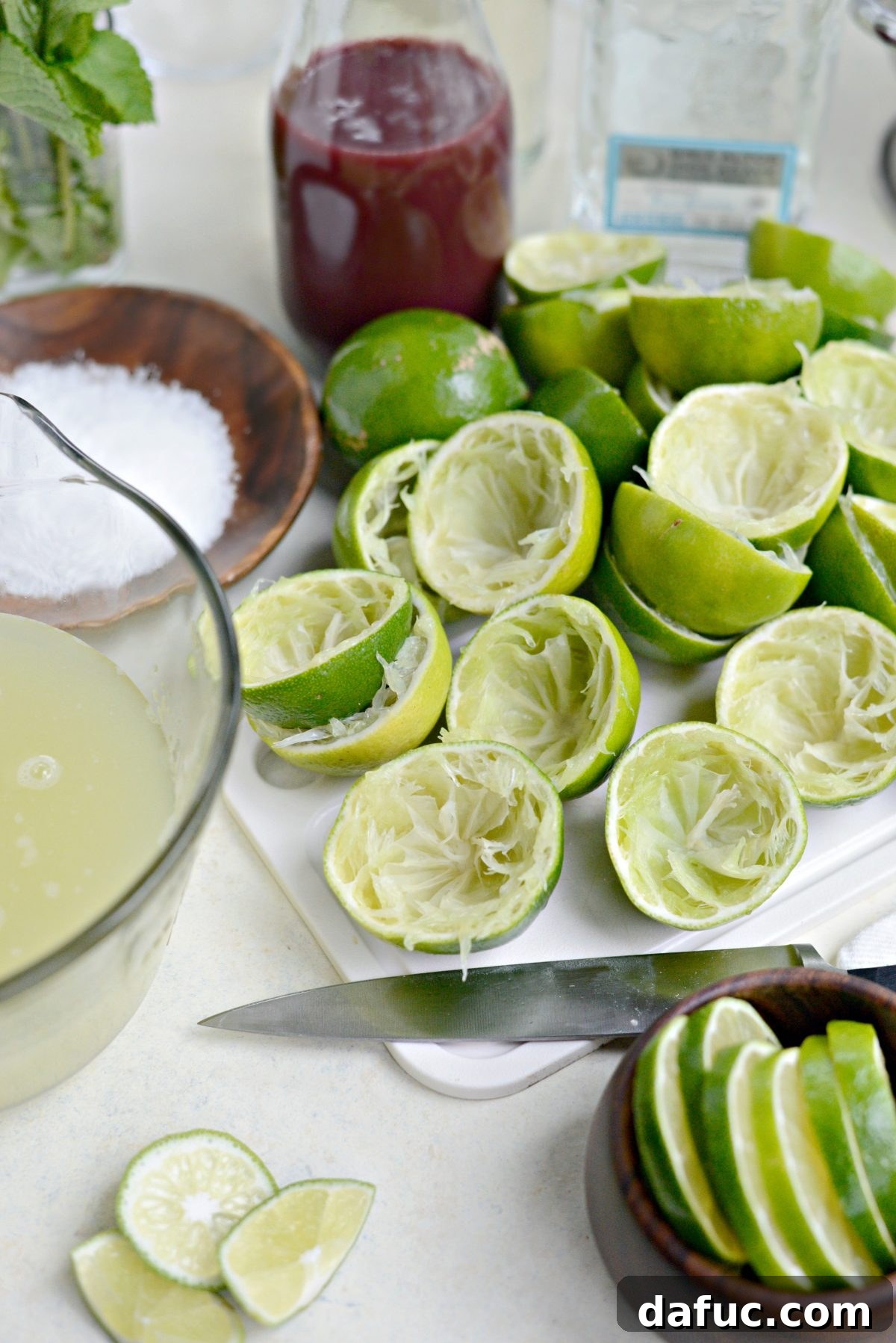 Blueberry Bliss Margaritas 6 squeezed limes