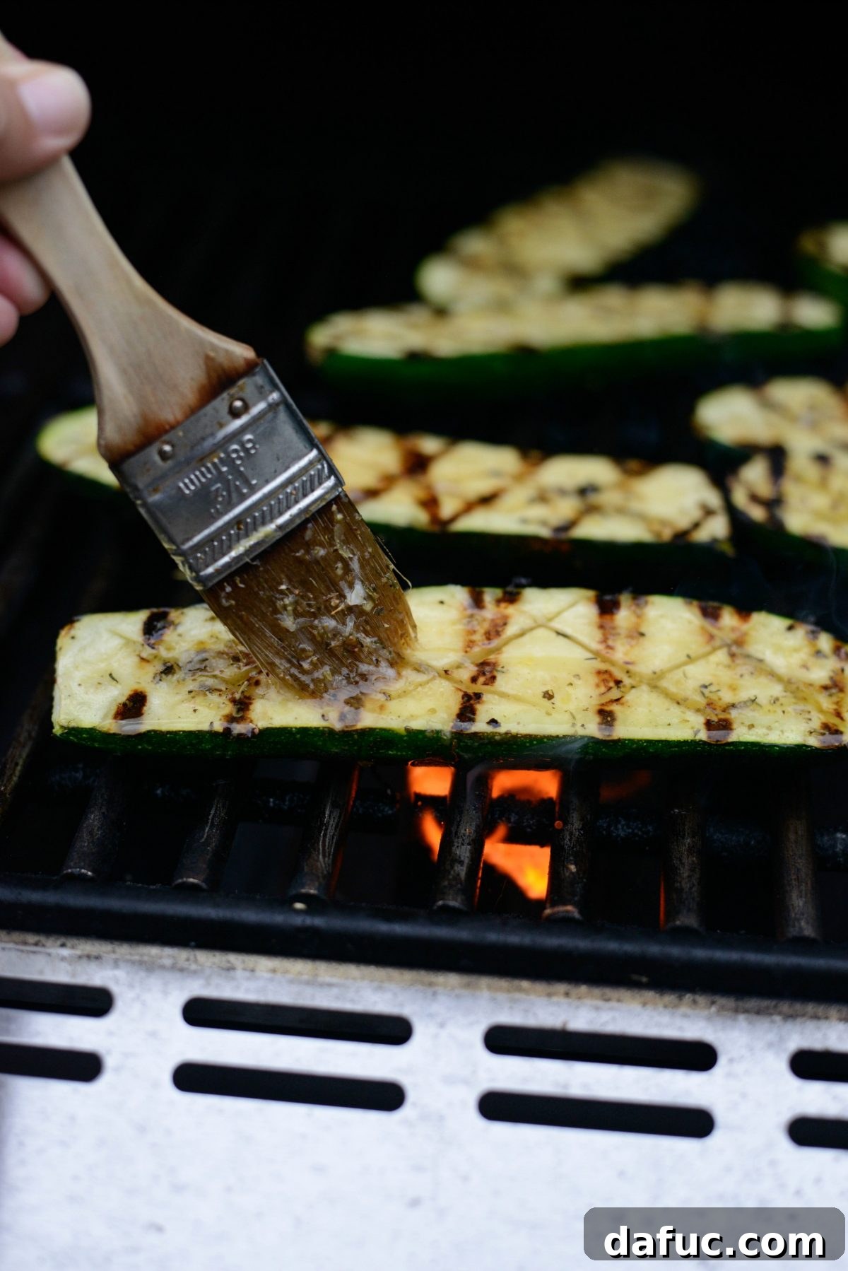 Charred Zucchini with Zesty Lemon, Garlic, and Parmesan 14 brush with remaining butter mixture
