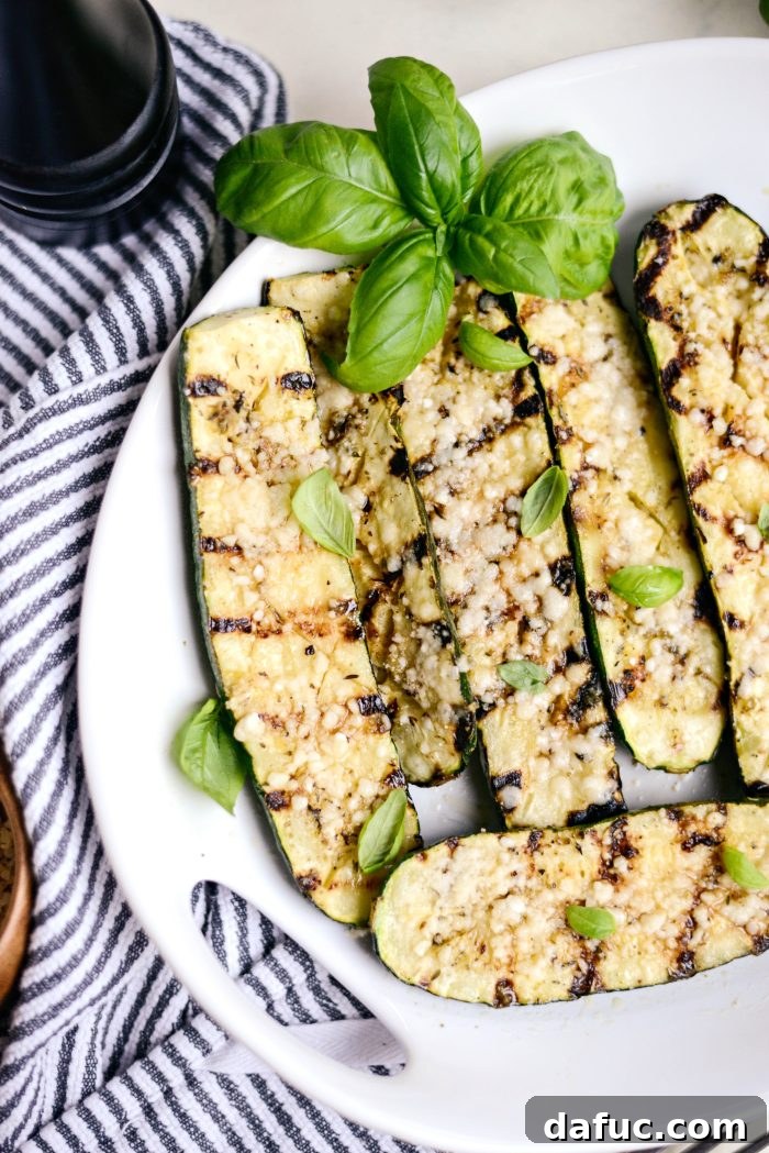Charred Zucchini with Zesty Lemon, Garlic, and Parmesan 18 Grilled Zucchini with Lemon, Garlic & Parmesan