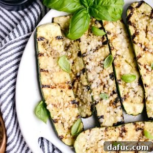 Grilled Zucchini with Lemon, Garlic and Parmesan