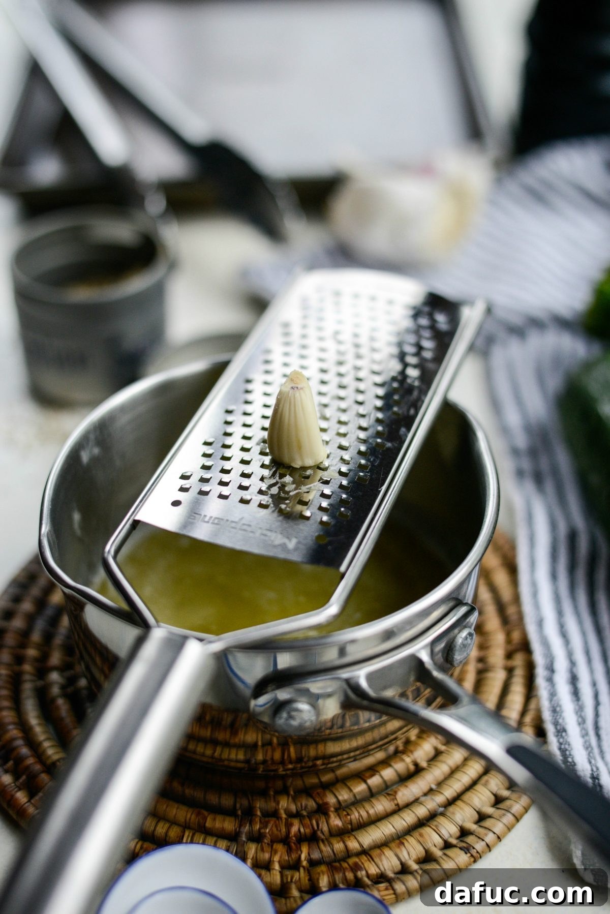 Charred Zucchini with Zesty Lemon, Garlic, and Parmesan 5 grating garlic
