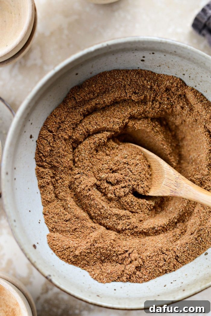 DIY Shawarma Spice Mix 2 A glass jar filled with freshly made Homemade Shawarma Seasoning