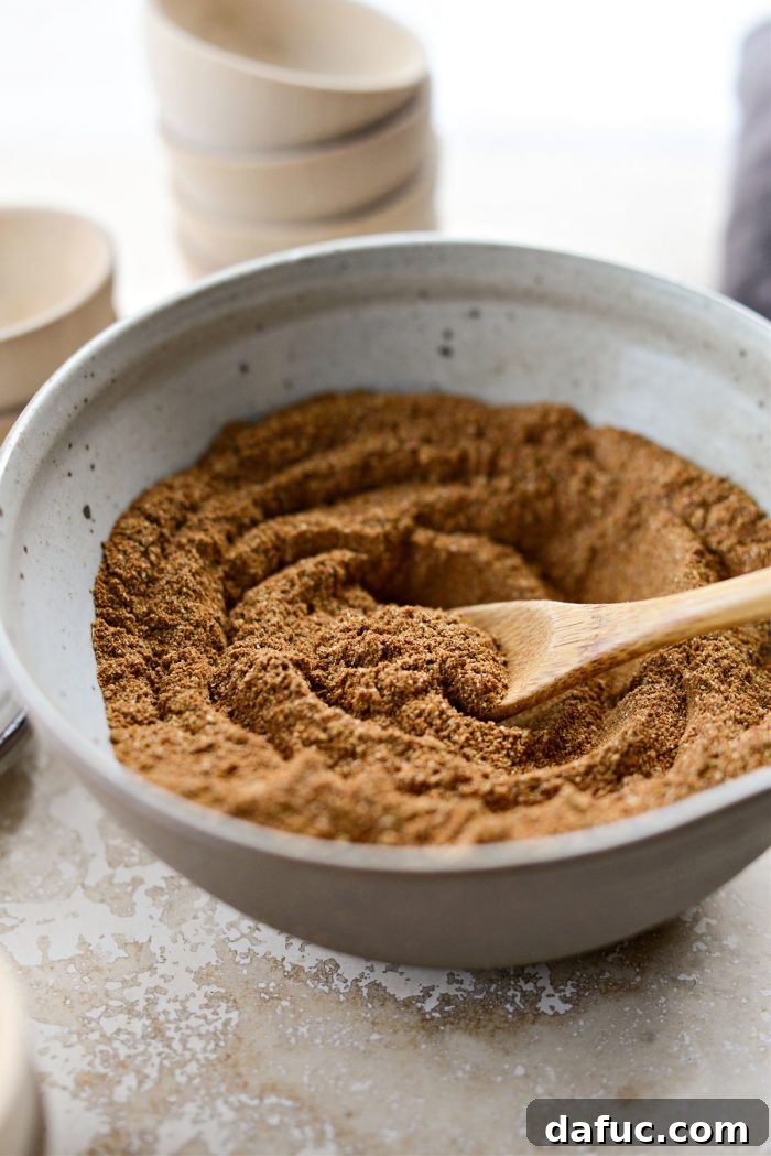 DIY Shawarma Spice Mix 3 A close-up of the completed Homemade Shawarma Seasoning in a glass jar
