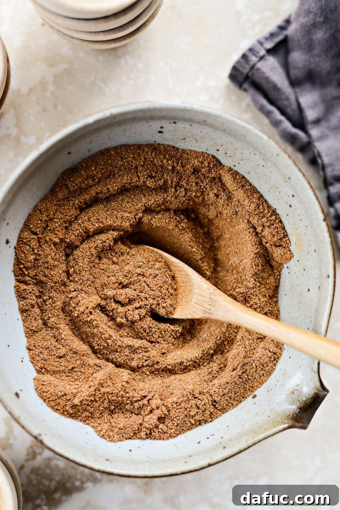 DIY Shawarma Spice Mix 7 Close-up of Homemade Shawarma Seasoning in a glass jar, ready for use