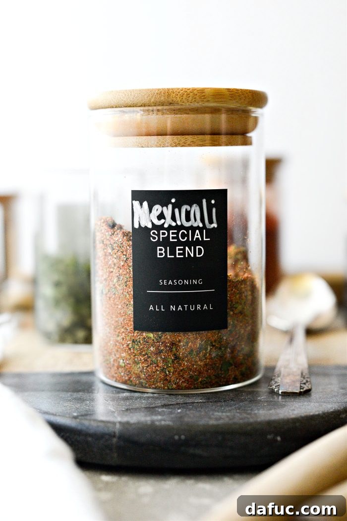 Mexicali Seasoning blend in a jar, ready to use