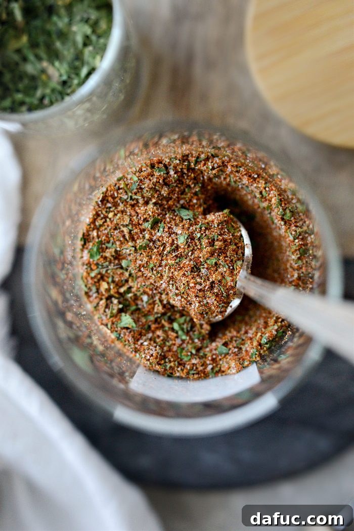 Combined Mexicali spices stored in an airtight jar