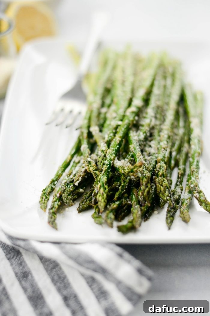 Zesty Garlic Parmesan Asparagus Roast 15 Garlicky Lemon Parmesan Roasted Asparagus as a beautiful side dish