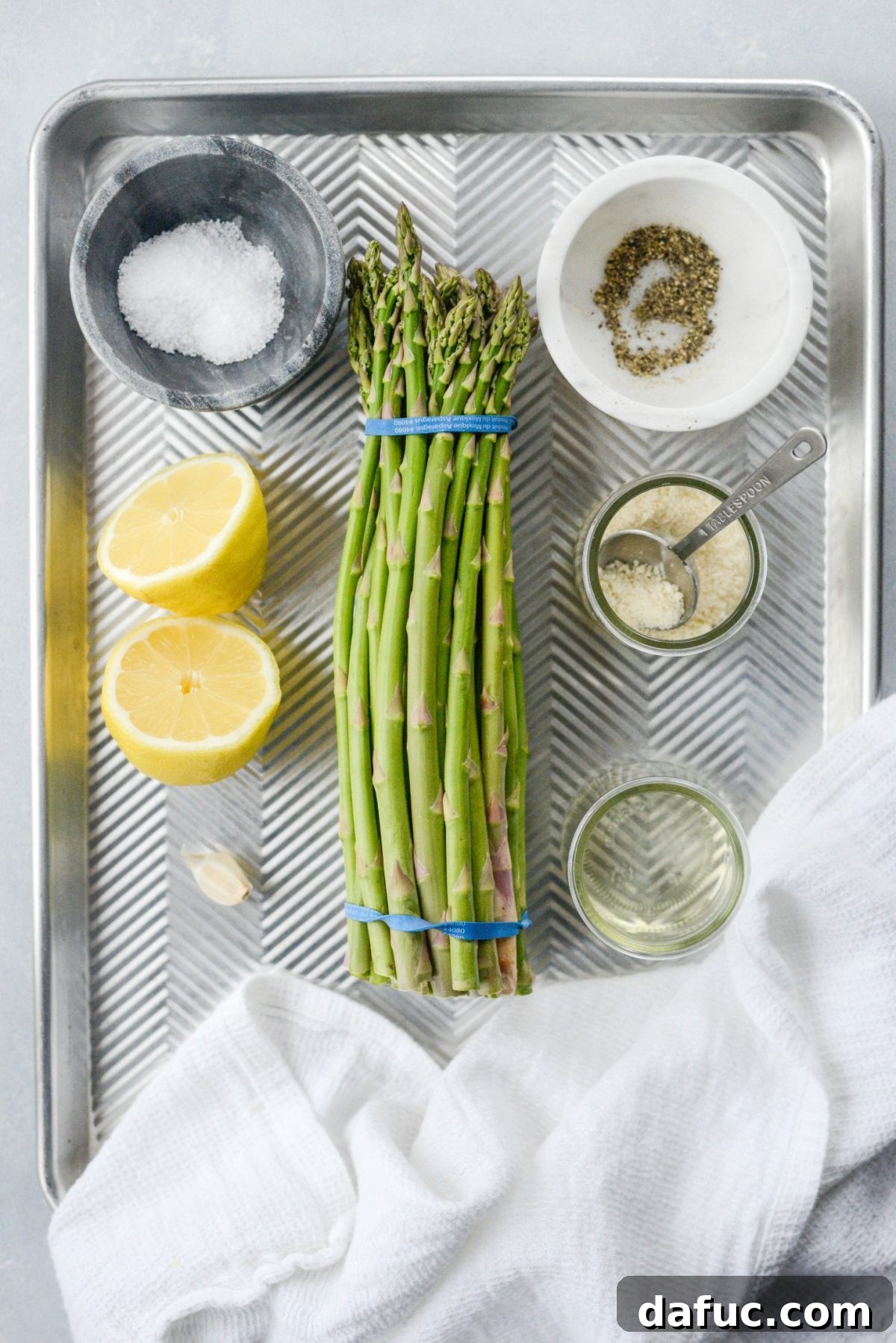 Zesty Garlic Parmesan Asparagus Roast 4 Garlicky Lemon Parmesan Roasted Asparagus ingredients laid out