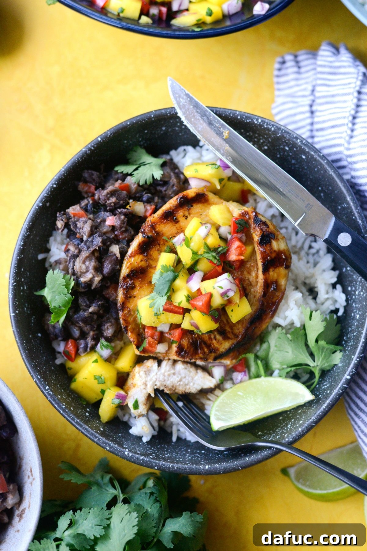 Mojo-Kissed Grilled Chicken with Vibrant Mango Salsa 15 Close up of Grilled Cuban Mojo Chicken