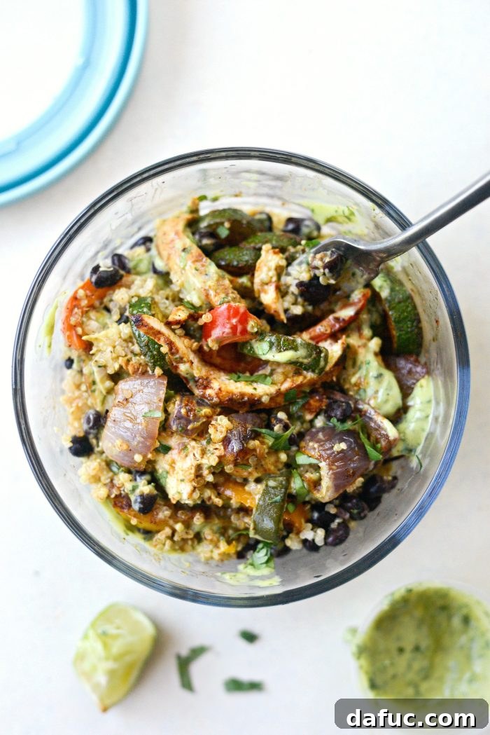 Vibrant Fajita Chicken Quinoa Prep Bowls 17 Fajita Chicken and Vegetable Quinoa Bowls