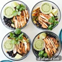 Vibrant Fajita Chicken Quinoa Prep Bowls 18 Fajita Chicken and Vegetable Quinoa Bowls l SimplyScratch.com