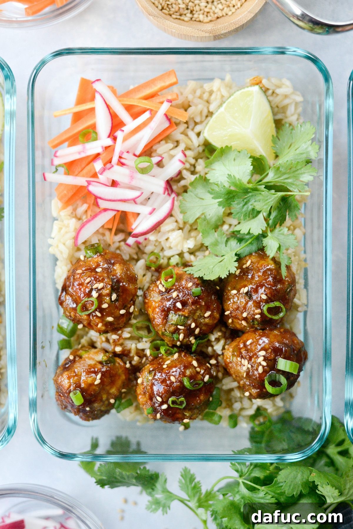 Maple Sriracha Glazed Meatballs for easy meal prep