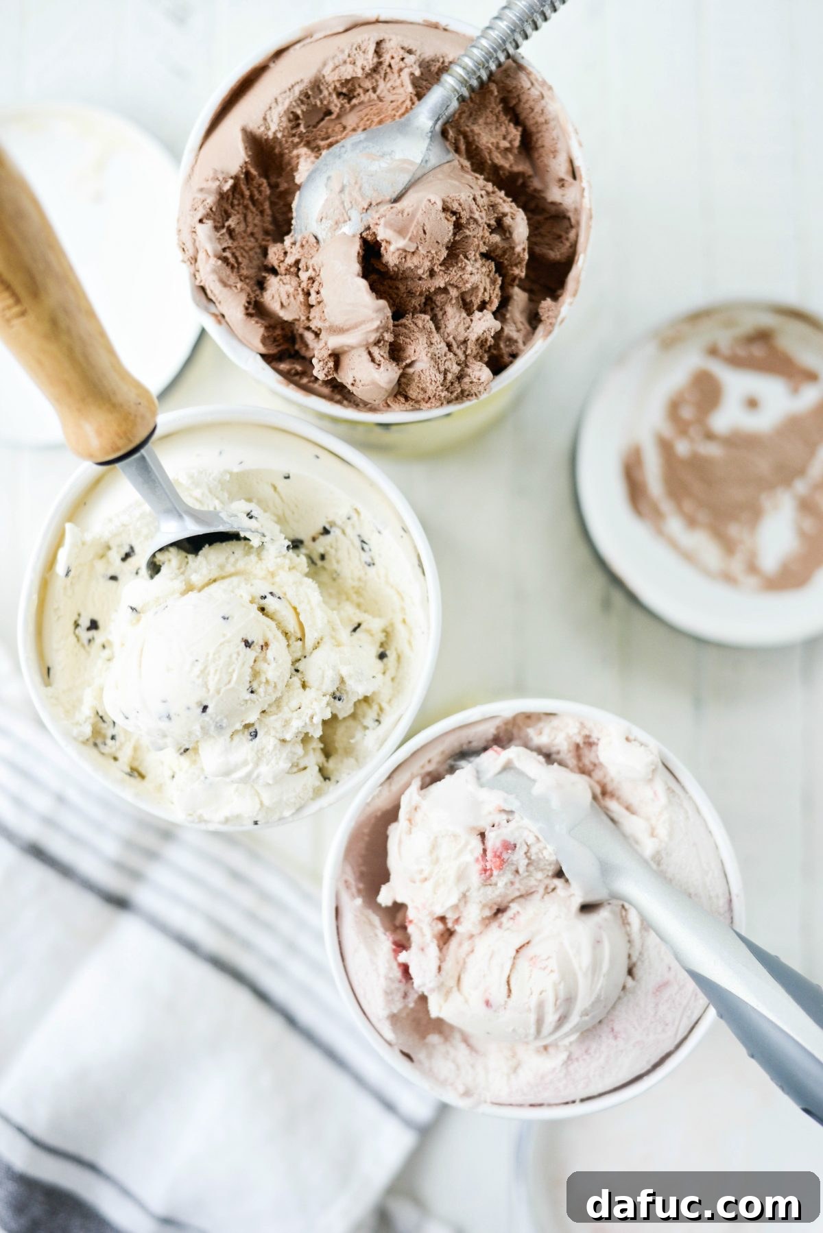 Ice cream with scoops ready