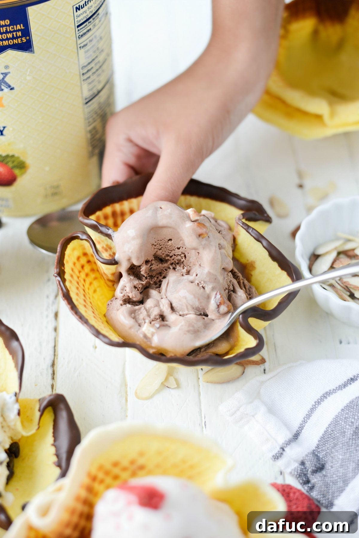 Homemade Ice Cream Waffle Bowls by SimplyScratch.com