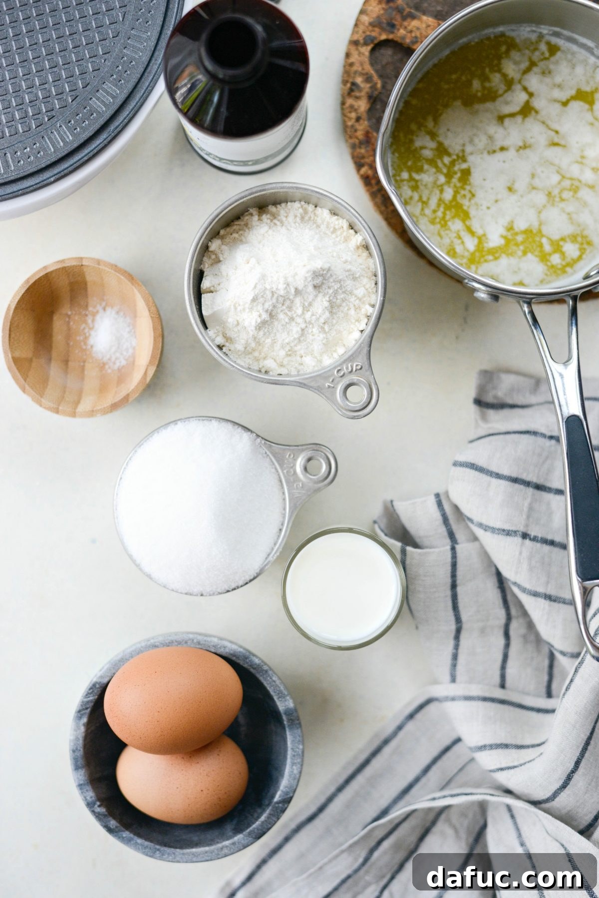 Ingredients for Homemade Ice Cream Waffle Bowls
