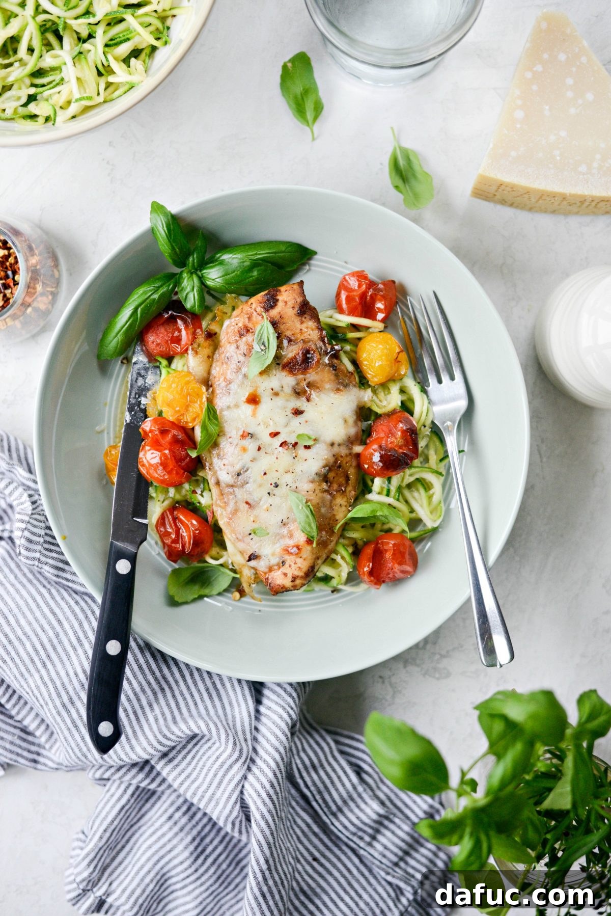 Sheet Pan Balsamic Basil Chicken with Burst Tomatoes, main dish