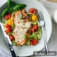 Sheet Pan Balsamic Basil Chicken with Burst Tomatoes | SimplyScratch.com