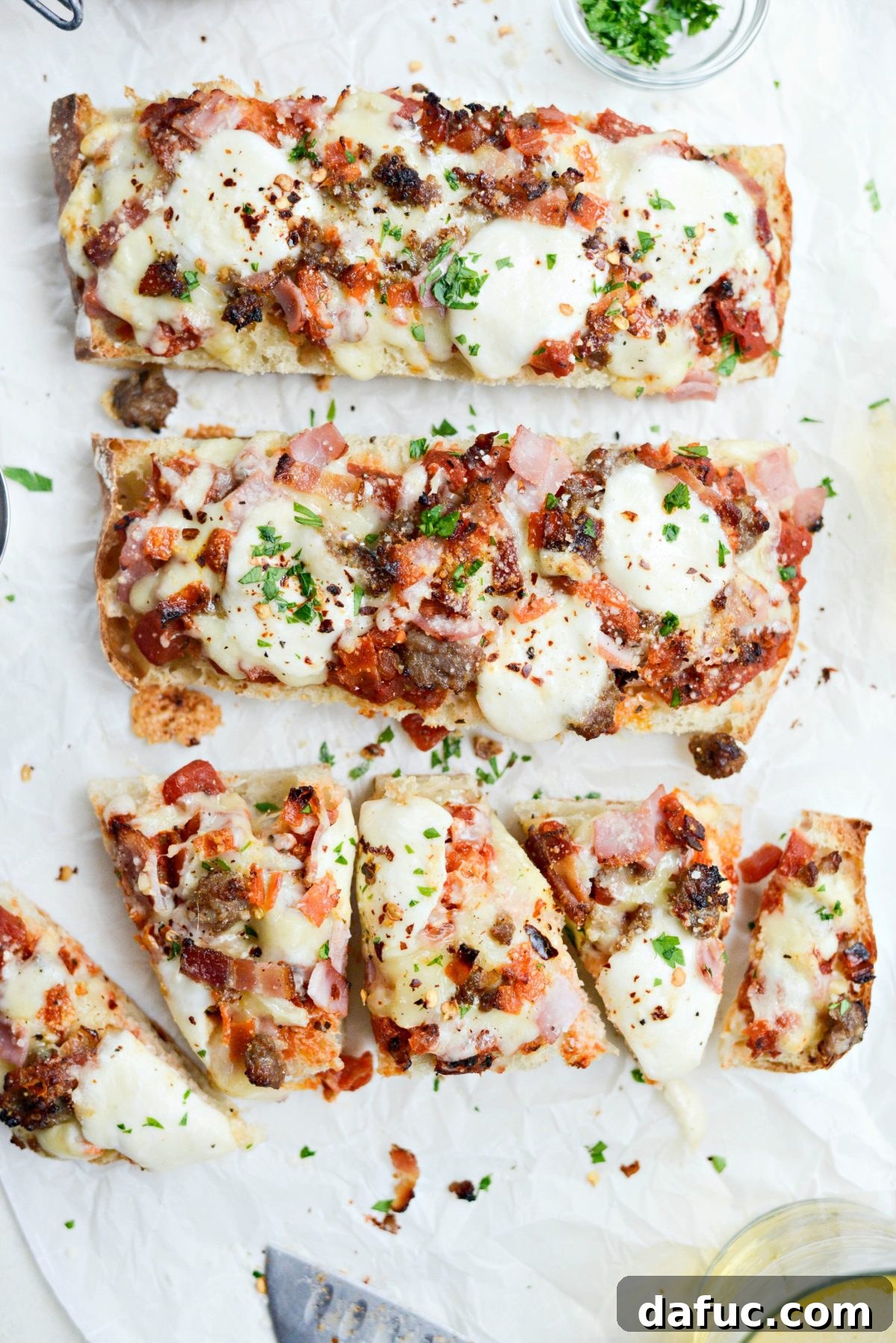 Meat Lovers Ciabatta Pizzas with Mozzarella Bombs 