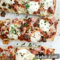 Meat Lovers Ciabatta Bread Pizza with Mozzarella Bombs l SimplyScratch.com