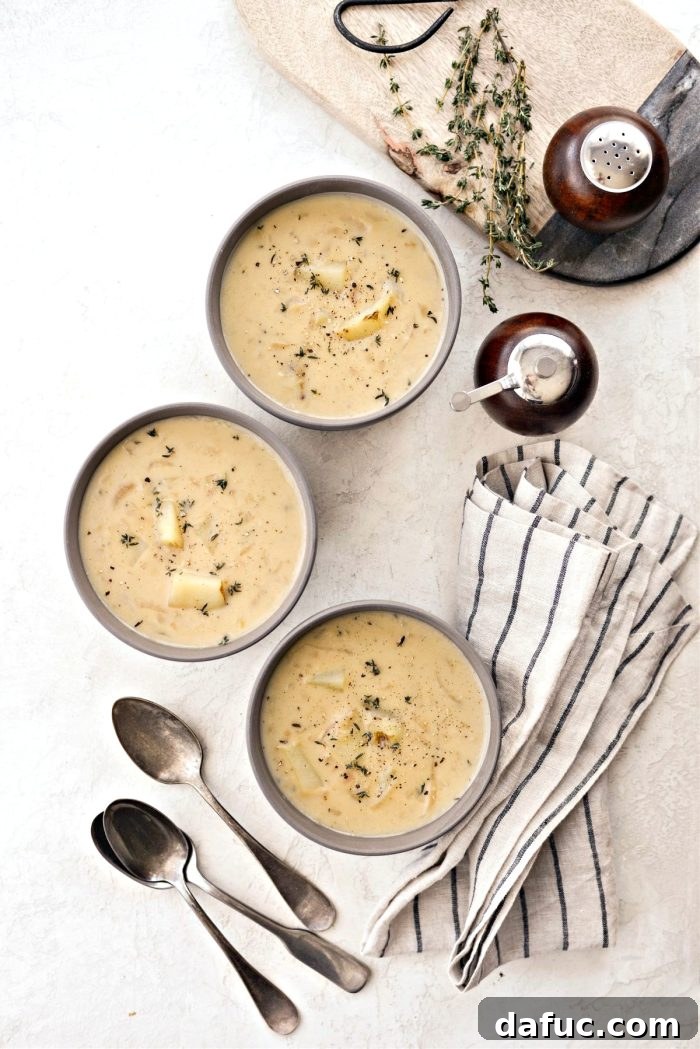 Creamy French Onion Chowder 19 A large pot of French Onion Chowder, perfectly thickened and ready