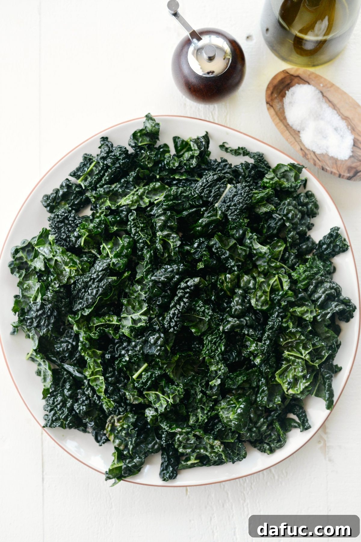 plate the massaged kale.